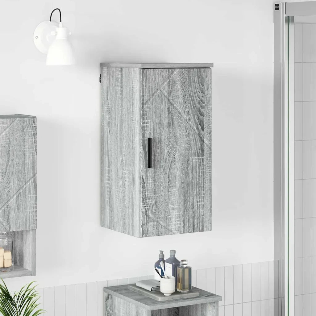 Mobile da Bagno con porta Grigio Sonoma 30 x 31,5 x 61 cm