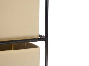 Cassettiera Multiuso in Metallo 3Cassetti in Stoffa 35x35 H 102cm Beige Salvaspazio