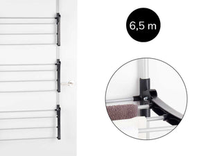 Stendino Pieghevole 3Piani in metallo Zincato e Plastica Stendino per Termosifone Dietro Porta Silver e Nero