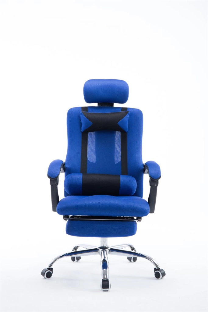 Sedia da ufficio Fellow con poggiappiedi blu