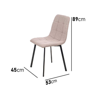 Sedia Moderna 4pz Sedie in Metallo Seduta Imbottita e Trapuntata Tessuto Marrone