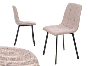 Sedia Moderna 4pz Sedie in Metallo Seduta Imbottita e Trapuntata Tessuto Marrone