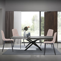 Sedia Moderna 4pz Sedie in Metallo Seduta Imbottita e Trapuntata Tessuto Marrone