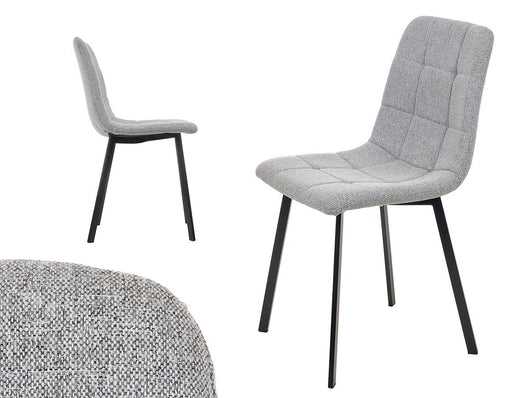 Sedia Moderna 4pz Sedie in Metallo Seduta Imbottita e Trapuntata Tessuto Grigio