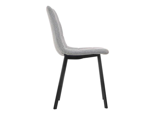 Sedia Moderna 4pz Sedie in Metallo Seduta Imbottita e Trapuntata Tessuto Grigio