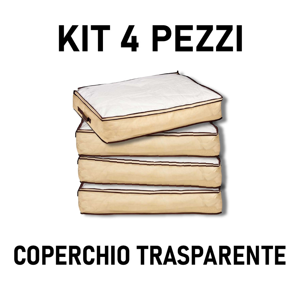 Scatole Portatutto TNT e PVC Kit 4pz Ideali per il Cambio Stagione Salvaspazio