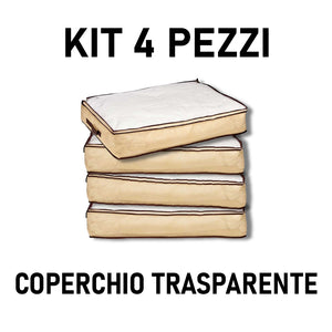 Scatole Portatutto TNT e PVC Kit 4pz Ideali per il Cambio Stagione Salvaspazio