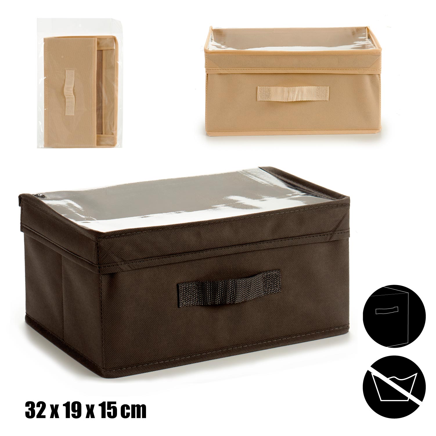 Scatole Kit 3pz TNT e PVC Ideali per il Cambio Stagione Contenitore Salvaspazio