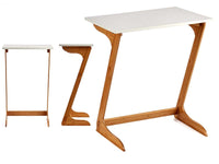 Tavolino Appoggio Porta PC in Bambù per Laptop Portatile Ideale Vicino al Divano