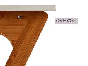 Tavolino Appoggio Porta PC in Bambù per Laptop Portatile Ideale Vicino al Divano