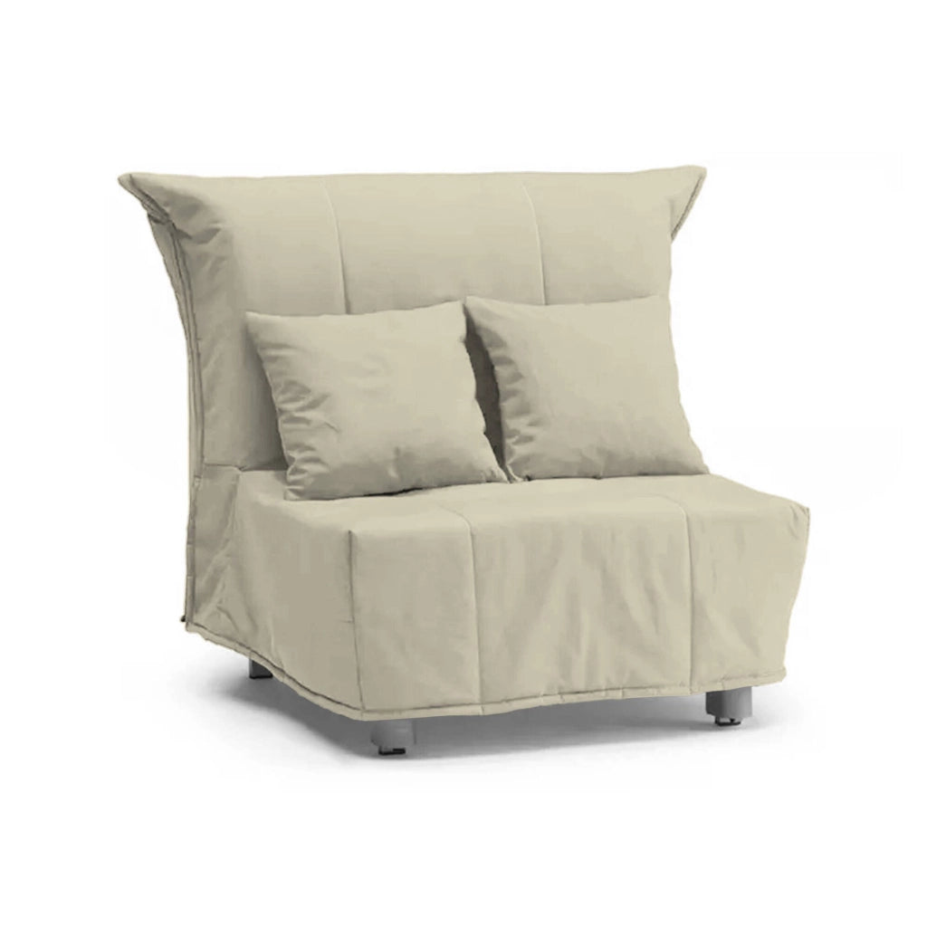 Poltroncina Andreou, Poltrona Sfoderabile Made in Italy, 85x90x85h cm Beige