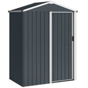 Casetta Box Porta Attrezzi da Giardino 136x87x179 cm Superficie 1.1m² con Porta Scorrevole Bloccabile in Acciaio Grigio