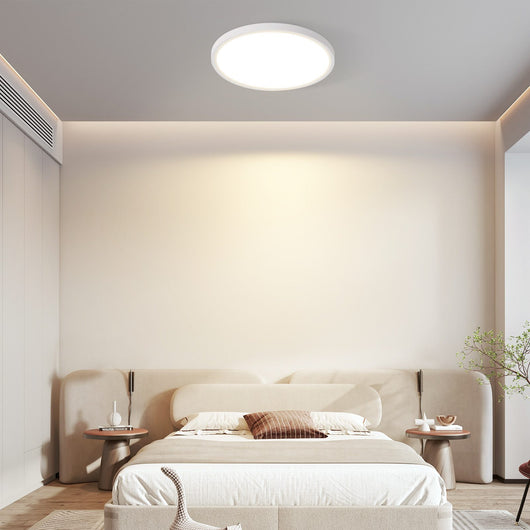 ZMH Lampada da soffitto plafoniera LED minimalista 15W bianca 18cm per bagno cucina