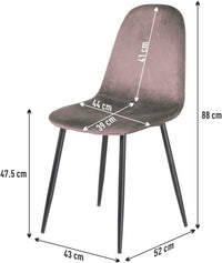 Sedia Poltroncina in Velluto Set 4pz, Sedie per Sala da Pranzo, Ristorante Fango