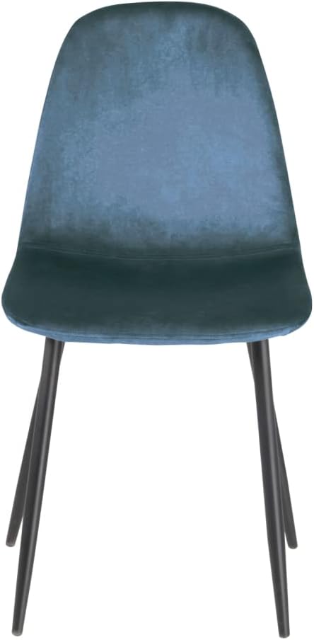 Sedia Poltroncina in Velluto Set 4pz Sedie per Sala da Pranzo Ristorante Blu Tempesta