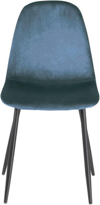 Sedia Poltroncina in Velluto Set 4pz Sedie per Sala da Pranzo Ristorante Blu Tempesta