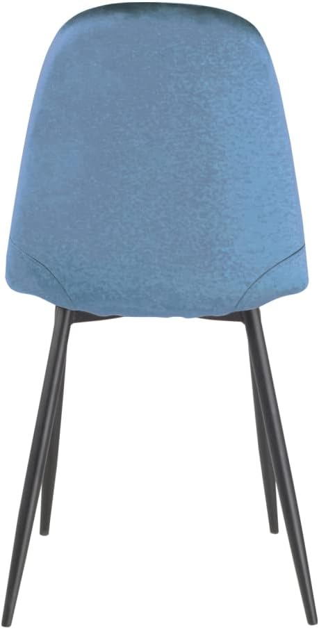 Sedia Poltroncina in Velluto Set 4pz Sedie per Sala da Pranzo Ristorante Blu Tempesta