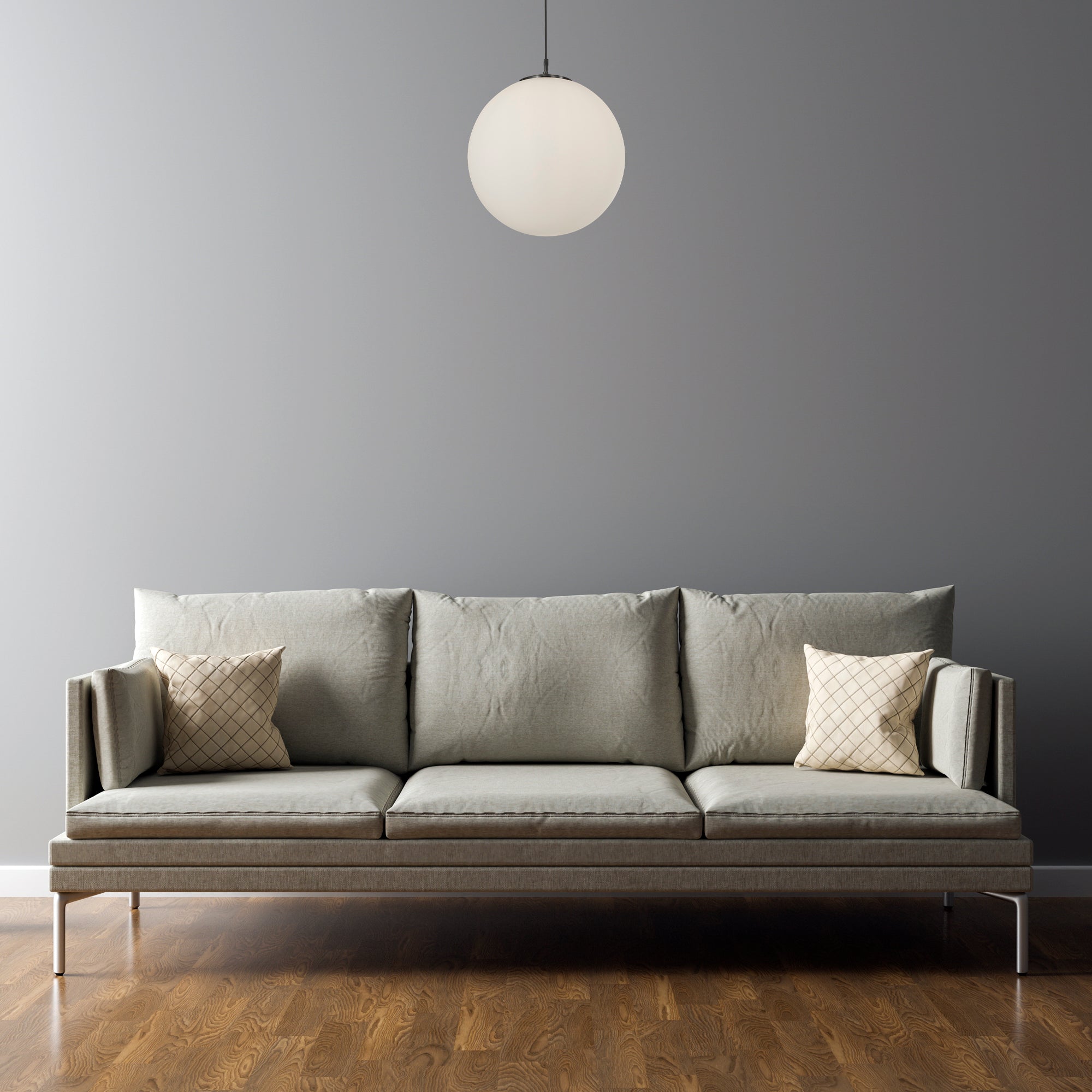 Sospensione Contemporanea Atomo Acciaio Nero 1 Luce E27 D30Cm