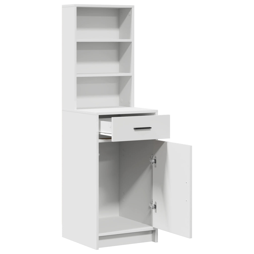 Highboard Bianco 40x41x135 cm in Legno Ingegnerizzato