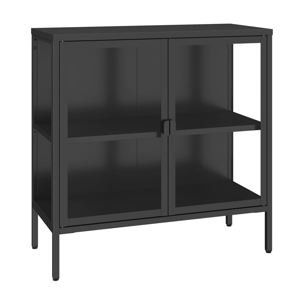 Armadietto con Vetrina Borshavisa Credenza con 2 Ante in Vetro 80x80x35 cm [en.casa]