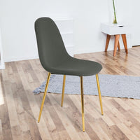 Sedia Poltrona in Velluto 4pz Sala da Pranzo Cucina Ristorante Gambe Metallo Oro Grigio