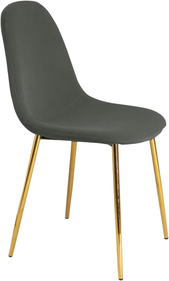 Sedia Poltrona in Velluto 4pz Sala da Pranzo Cucina Ristorante Gambe Metallo Oro Grigio