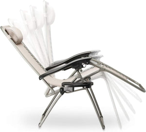 Sedia Sdraio Cordonata Gravità Zero Reclinabile Pieghevole con Cuscino Blu