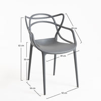 6 Sedie Design Firenze Grigia in Polipropilene - La Dea Sedia