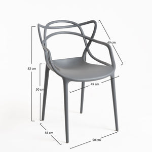 6 Sedie Design Firenze Grigia in Polipropilene - La Dea Sedia