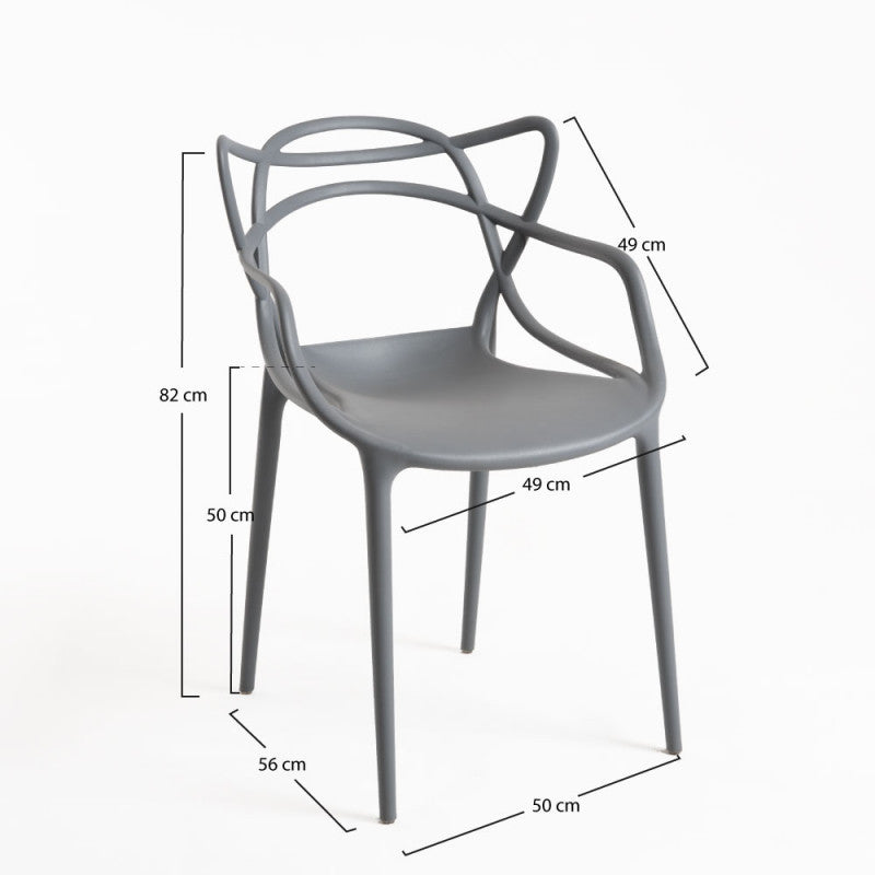 6 Sedie Design Firenze Grigia in Polipropilene - La Dea Sedia