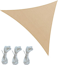 Tenda Ombrellone Antiriflesso Vela Ombreggiante Anti UV Triangolare 3.6x3.6x3.6mt Beige