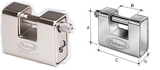 LUCCHETTO POTENT CORAZZATO X SARACINESCHE MM.80