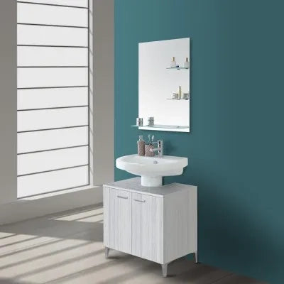 Mobile sotto lavabo universale 70 cm grigio con 2 ante Desya