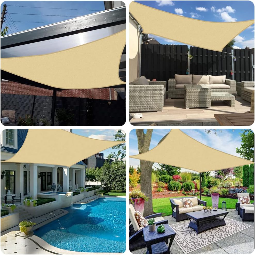 Tenda Ombrellone Antiriflesso, Vela Ombreggiante Anti UV 3 x 3 mt Beige