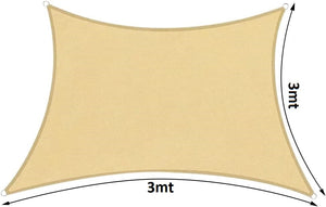 Tenda Ombrellone Antiriflesso, Vela Ombreggiante Anti UV 3 x 3 mt Beige