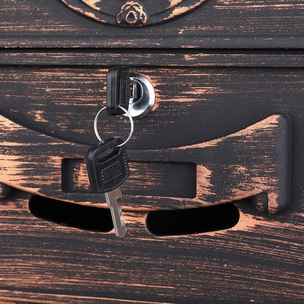 Cassetta Postale Parete Alluminio Buca Lettere Posta Esterno con Chiave Bronzo