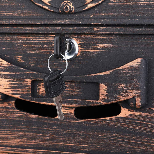 Cassetta Postale Parete Alluminio Buca Lettere Posta Esterno con Chiave Bronzo