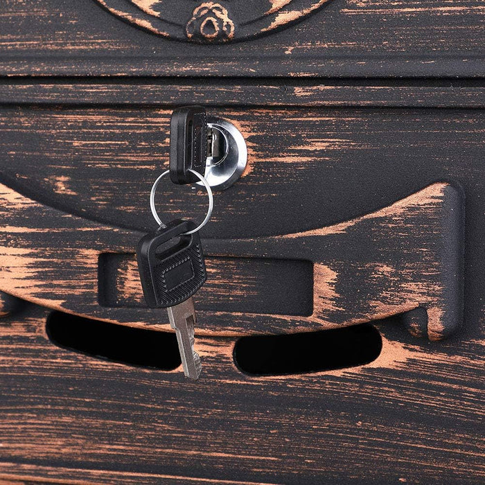 Cassetta Postale Parete Alluminio Buca Lettere Posta Esterno con Chiave Bronzo