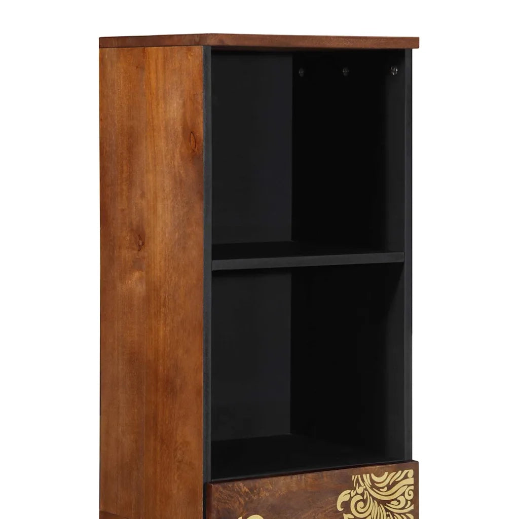 Credenza con Cassetto-Buffet-Armadio da cucina marrone ambrato 38 x 33 x 160 cm