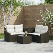 Set di divani 6 pz Nero e Bianco Crema 3447284