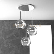 SOSP. CROMO TONDA 3 LUCI VETRI TUTTI GRANDE CROMO 1155CR-S3 TG-CR