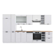 Cucina componibile Fame-Line Bianco rustico/Bianco 355 cm, PL Rovere Vicco