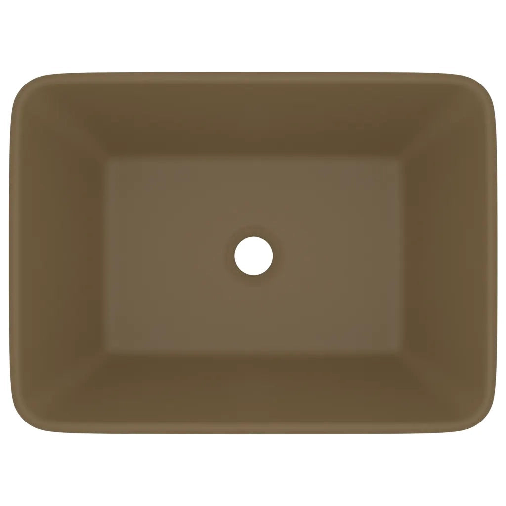 Lavandino Luxury Crema Opaco 41x30x12 cm in Ceramica CFW7020455