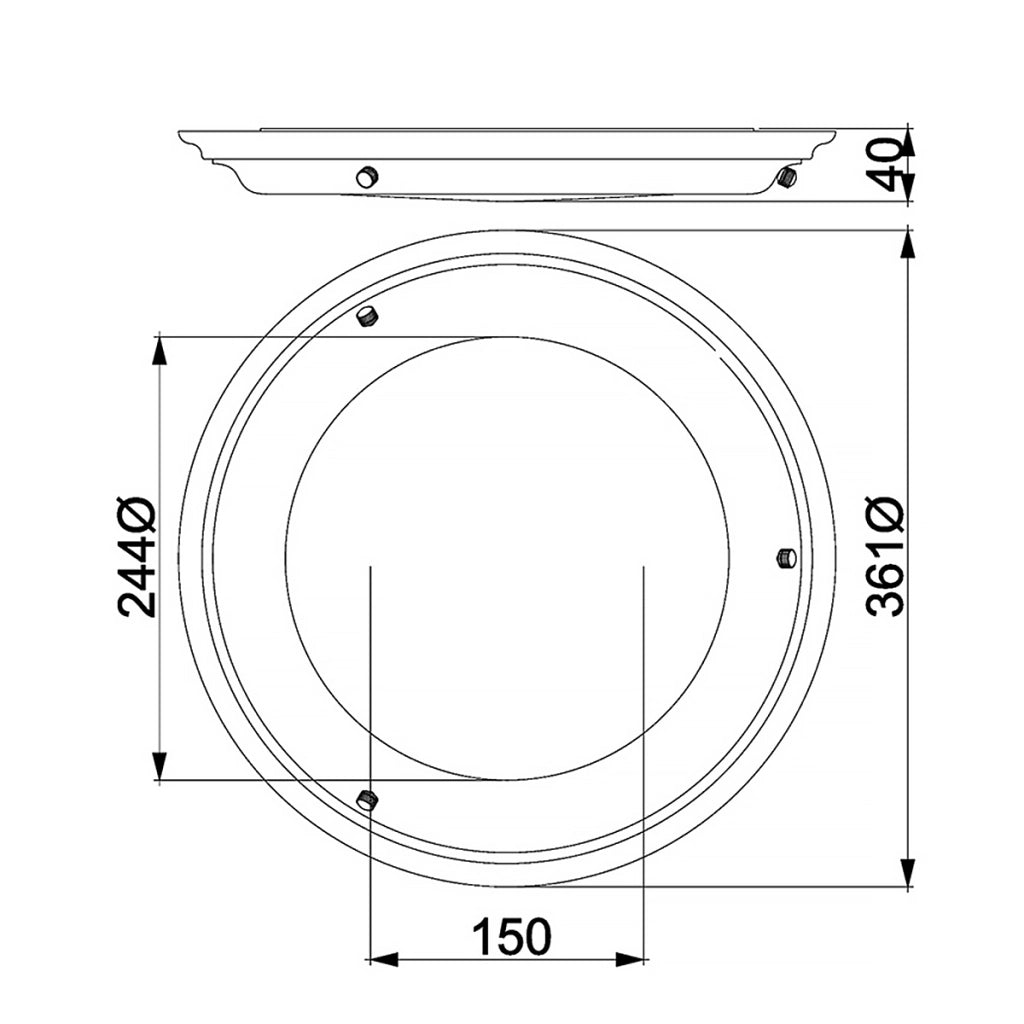 Plafoniera bagno Welland tonda 36cm LED 25W ottone anticato