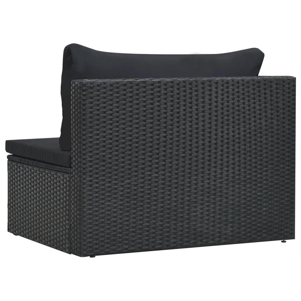Set Divani da Giardino 5 pz con Cuscini in Polyrattan Nero cod mxl 53671
