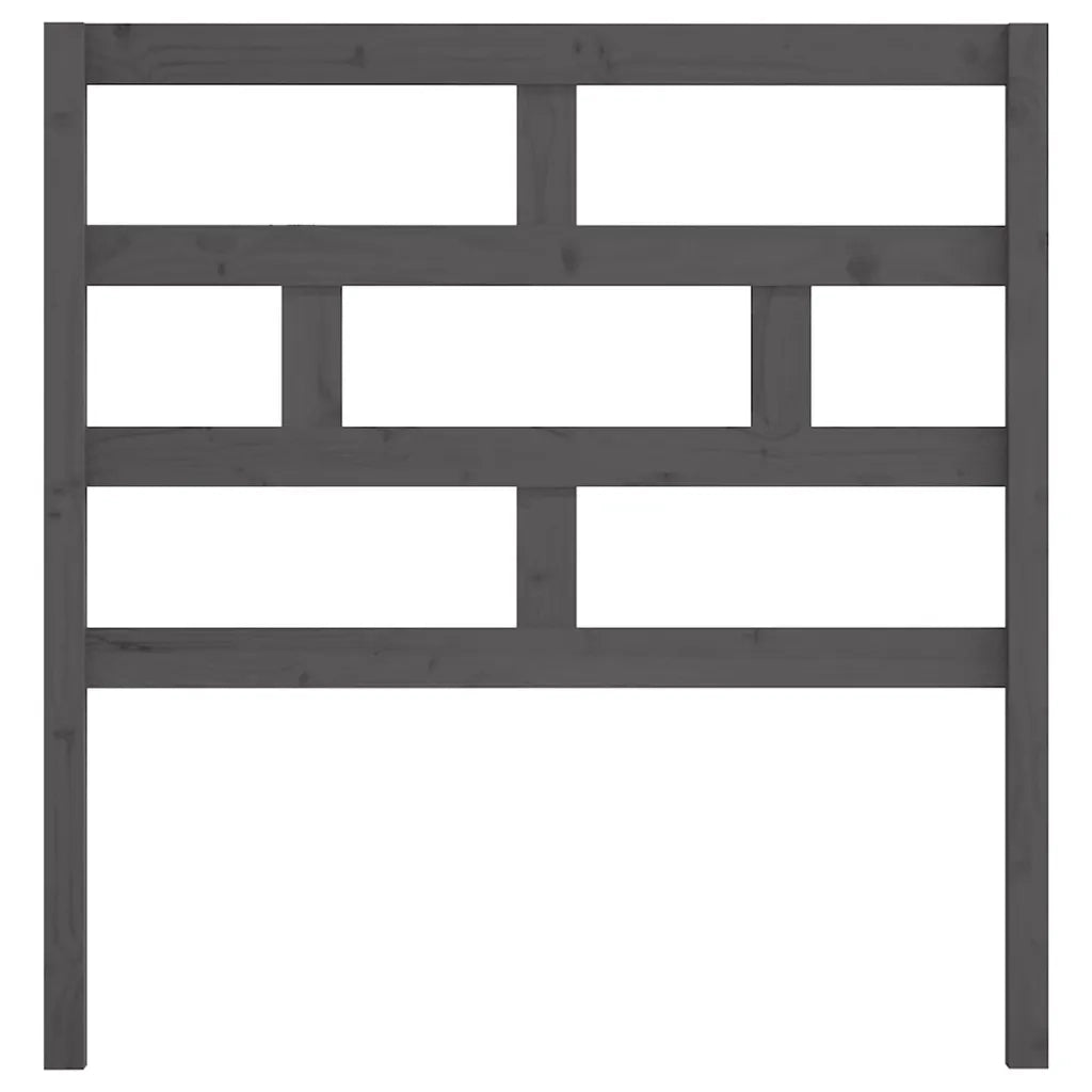 Testiera per Letto Grigia 96x4x100 cm in Legno Massello di Pino 814176