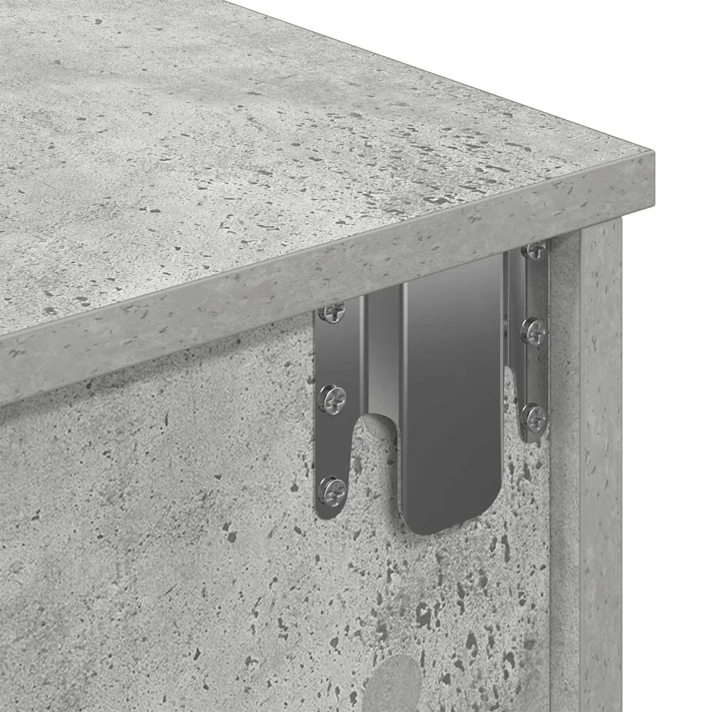 Scaffale a Parete con Cassetti Grigio 80x31x17 cm in Truciolato 859953
