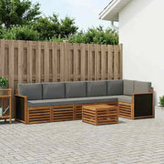 Set divano sezionale con cuscino 6 pcs Naturale e Grigio Chiaro 3384432