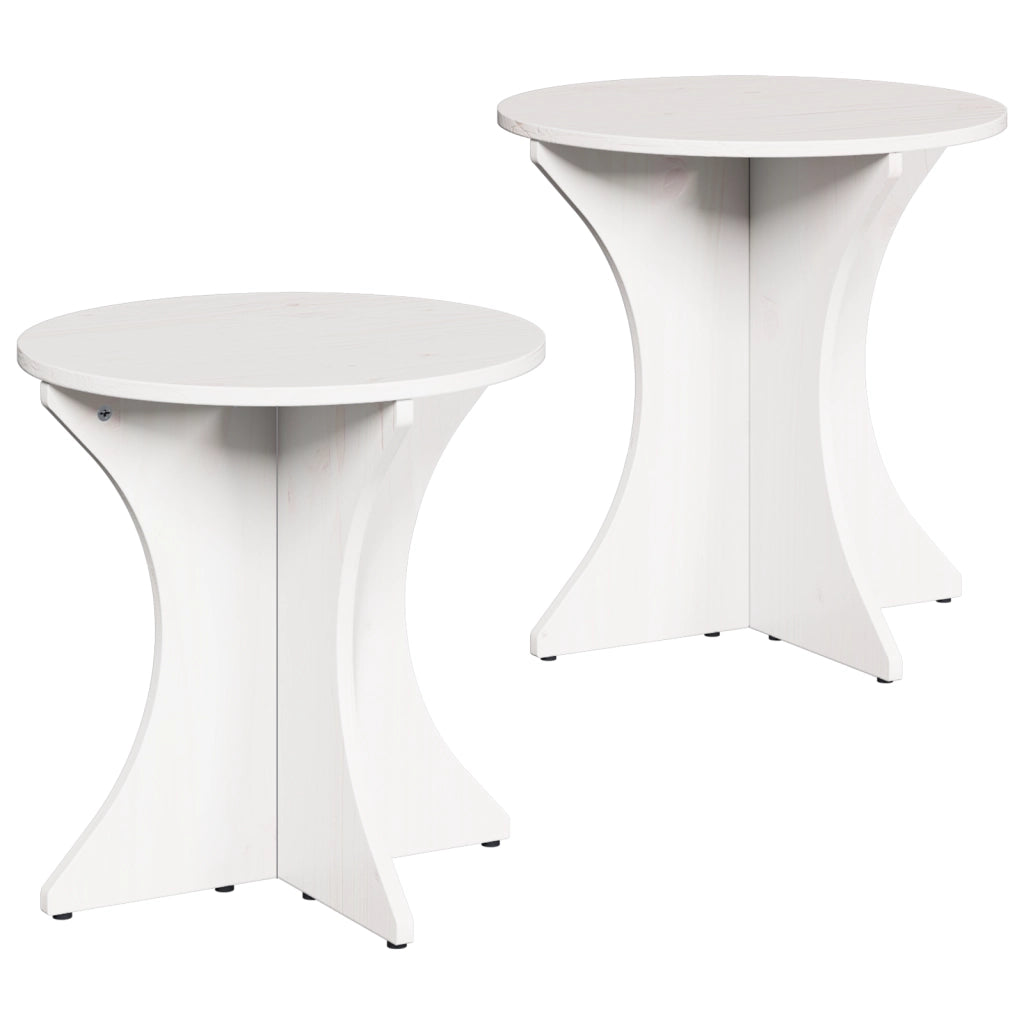 vidaXL Tavolino da salotto 2 pcs Bianco 46 x 46 x 47 cm