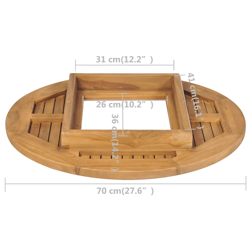 Piano Tavolo | Superficie Tavolo | Piano Scrivania per Cassa di Birra in Legno di Teak 70 cm